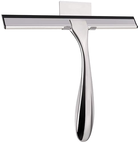 LPOLER Shower Squeegee for Shower Doors, Bathroom, Mirrors, Tiles and Car Windows (Grey, 10inch)