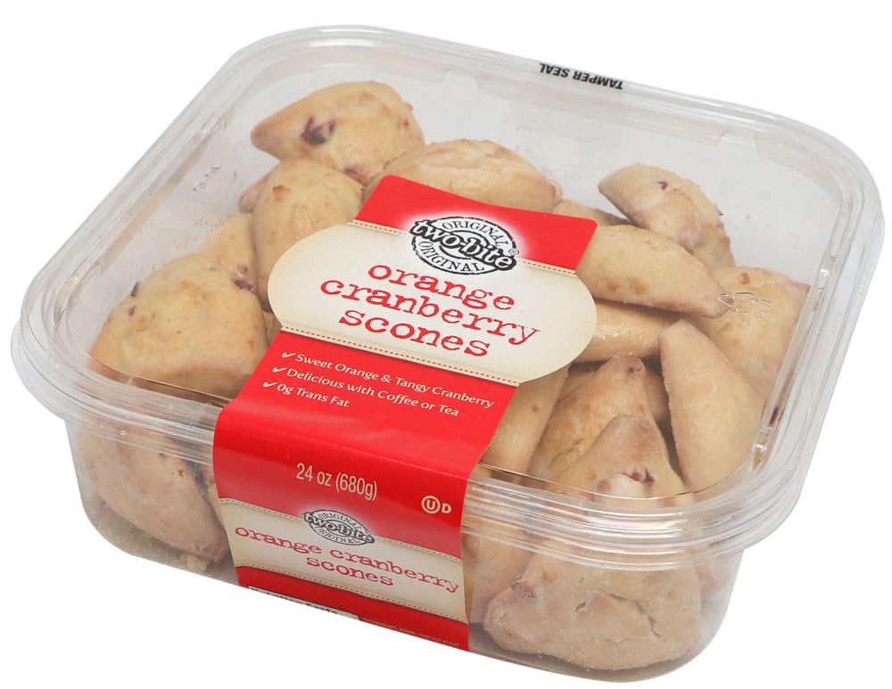 Two Bite Orange Cranberry Scones, 24 Ounce - 6 per case.