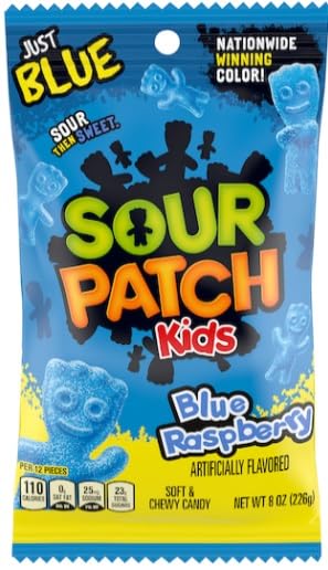 SOUR KIDS Variety, Original, Blue Raspberry, Tropical, and Heads 8 Ounce Bags (Pack of 4) - with Make Your Day Bag Clip
