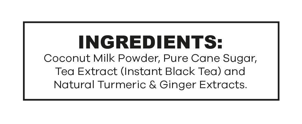 QuikTea Instant Vegan Turmeric Ginger Chai Tea Latte - 10 Count, earthy turmeric glow with zesty ginger warmth, low Caffeine, No artificial colors