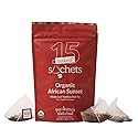 Two Leaves and a Bud Organic African Sunset - 15 Naked Tea Sachets, Naturally Caffeine Free, Whole Leaf Rooibos Herbal Tea in Unwrapped Pyramid