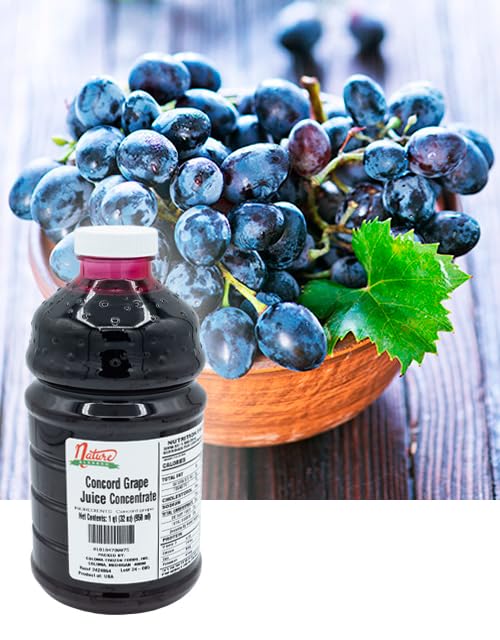 Nature Blessed 100% Pure Concord Grape Concentrate - 1 Quart (1/32 fl oz bottle), Applications: Home Wine Making, Brewing, Distilling, Smoothies