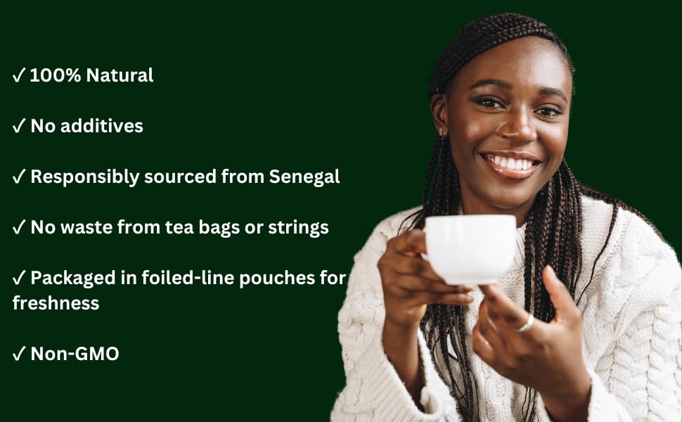 Imphex Kinkeliba | Seh-Haw | Premium African Herbal Tea | Raw From Senegal | 3.53 oz (100g) | Caffeine Free | 100% Natural Dried Leaves