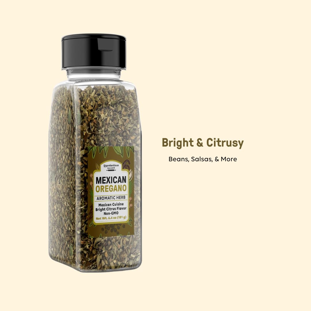 Unpretentious Mexican Oregano, 6.4 oz, Aromatic & Flavorful, Mexican Cuisine, Dried