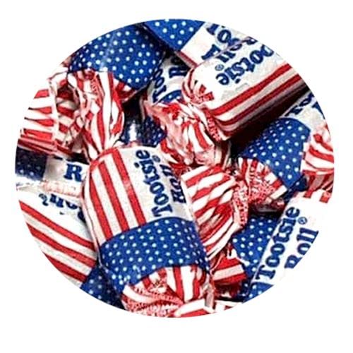 All City Candy USA Flag Chocolate Roll Midgees - 3 LB Bulk Bag Wrapped Patriotic Candy for parades or candy jars
