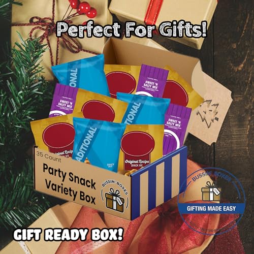 Party Snack Mix Variety Pack - Bulk Assortment of Individually Wrapped Salty Snacks - 35 Count Snack Box for Adults, Kids, Office, and Events