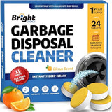 Garbage Disposal Cleaner and Deodorizer Tablets - 24 Pack, XL Citrus Foaming Tablet for Kitchen Sink Freshener, Drain Cleaner & Odor Eliminator - 1