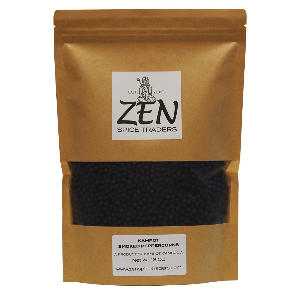 Smoked Black Peppercorns | Zen Spice Traders | 16 Ounce Pack of 1