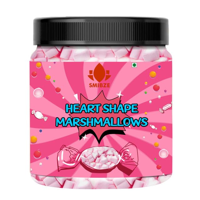 SMIBZE Natural Heart Shape Marshmallows 250 GM (Pack of 1) SMIBZE