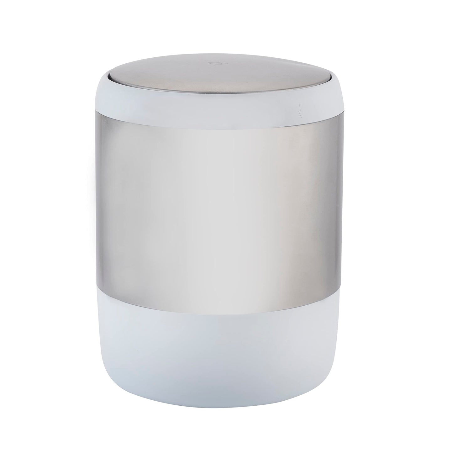 Bath Bliss Smooth Matte Stainless Waste Bin and Toilet Brush | Dimensions: 7.9" x 7.9" x 9.8"- Wastebasket | Dimensions: 4.7"x 4.7"x 16.5"- Toilet