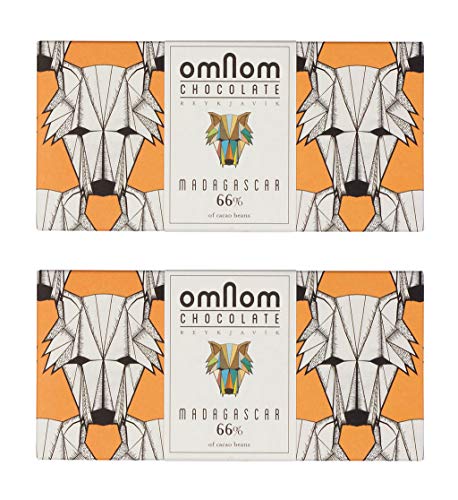 OmNom Madagascar Dark Chocolate | 66% Single Origin Madagascar Cacao | Icelandic Bean To Bar Chocolate by OMNOM CHOCOLATE REYKJAVIK | 2 x 60g Bar