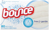 BOUNCE FREE SHEETS 80CT 9/CS