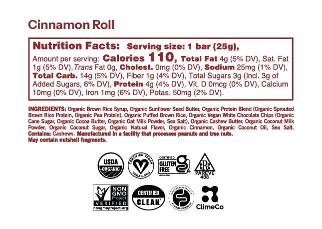 Gomacro, Bar Kids Cinnamon Roll Organic, 6.3 Ounce, 7 Count