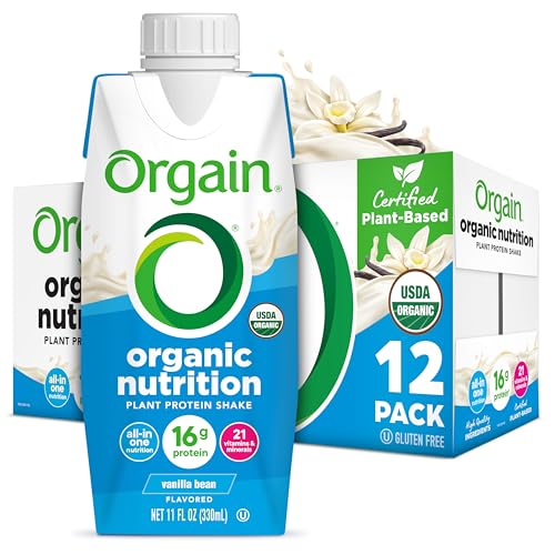 Orgain Organic Nutritional Vegan Protein Shake, Vanilla Bean - 16g Plant Based Protein, Meal Replacement, 21 Vitamins & Minerals, Fruits & Vegetables