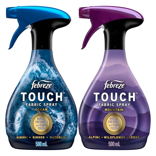 Febreze Touch Fabric Spray, Air Freshener, Odor-Fighting Fabric Refresher, Couch and Linen Spray, Sneaker Balls Alternative, Ocean and Mountain Scent