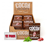 Cocoa Delights Chocolate Peppermint Candy Pastilles - 30 Count Tin (Pack of 12) | Vegan, Gluten Free & Kosher Certified | Travel Size Bulk Candy Tins