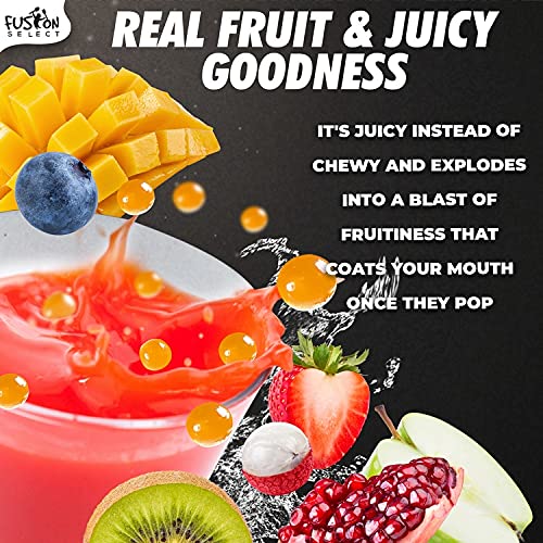 Fusion Select Bursting Boba Popping Boba Pearls Fruit Tea Snack Toppings (Strawberry, 2 Pack)
