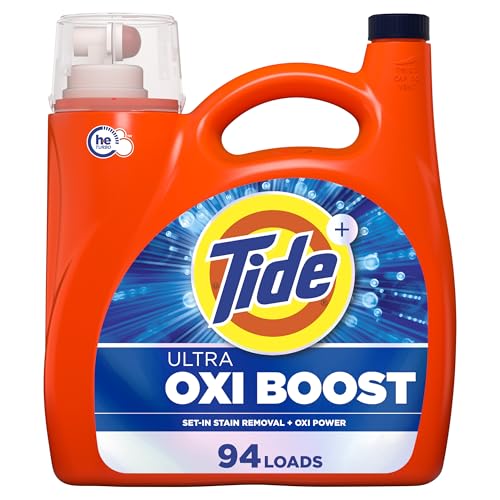 Tide Ultra Oxi Boost Liquid Laundry Detergent, 132 fl oz, 94 Loads, Advanced Stain Remover, Laundry Detergent Liquid with Extra Oxi Power