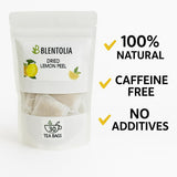 Blentolia Dried Lemon Peel - 30 Herbal Tea Bags - Caffeine-Free, Zesty & Refreshing Citrus Infusion - Natural Antioxidant & Digestive Support