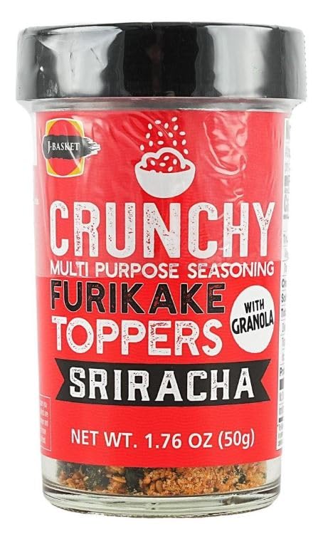 Crunchy Sriracha Flavored Furikake Rice Seasoning - Great for Popcorn, French Fries, Vegetables and more - 1.76 ounce bottle