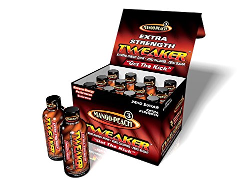 Tweaker Energy Shots Extra Strength - Mango Peach Flavor - Zero Sugar, Keto-Friendly Energy Drink Shot with B12 & Natural Caffeine Boosters - 2 oz