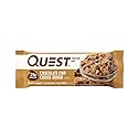 Quest Nutrition Protein Bar, Chocolate Chip Cookie Dough, 21g Protein, 4g Net Carbs, 190 Cals, Low Carb, Gluten Free, Soy Free, 2.12oz Bar, 1 Count