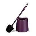 Toilet Brush Cleaner and Holder Purple Toilet Bowl Cleaner Brush with Scrubbing Wand, Brush and Storage Caddy for Easy Bathroom Cleaning