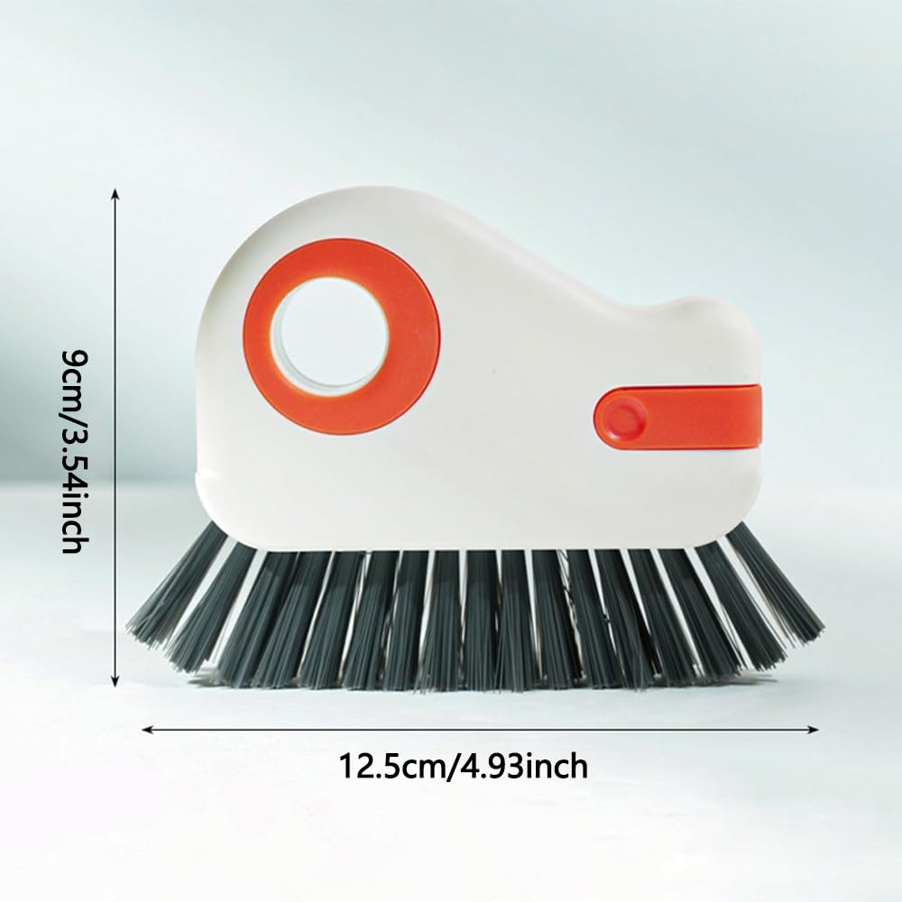 2 in 1 Groove Cleaning Brush Window Track Cleaning Tools, 2025 New Multifunction Hard Bristle Crevice Cleaner Brush with Hidden Scraper, Grout Cleaner