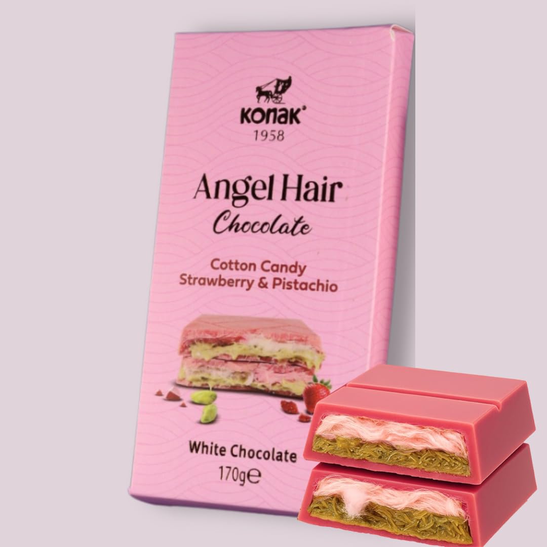 Angel Hair & Dubai Chocolate Gift Set - Premium 12-Bar of 170g and 200g Gourmet Collection | Pistachio Kataifi, Cotton Candy & Raspberry Cream Luxury