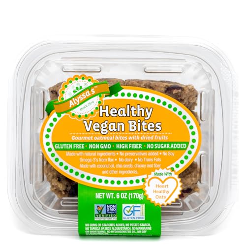 Alyssa’s Vegan Oatmeal Bites ? Gluten Free Cookies, Healthy Snacks from the Bakery ? Dairy Free, Sugar Free, Low Carb, Keto Protein Snacks ? Gluten