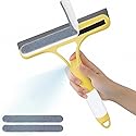Pro 3 in 1 Window Cleaning Scraper, with 2 Replaceable Cleaning Cotton Strips 3 in 1 Spray Squeegee, Window Squeegee, Suitable for Cleaning Bathroom