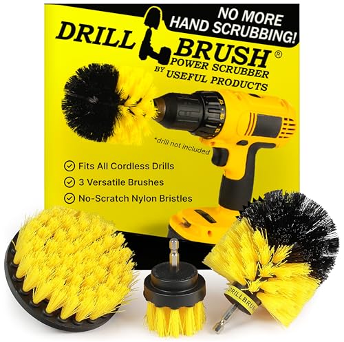 Drillbrush Drill Brush Attachment Set for Bathroom Cleaning - Power Scrubber Brush Kit for Tub, Tile, Shower, and Grout - All-Purpose Household