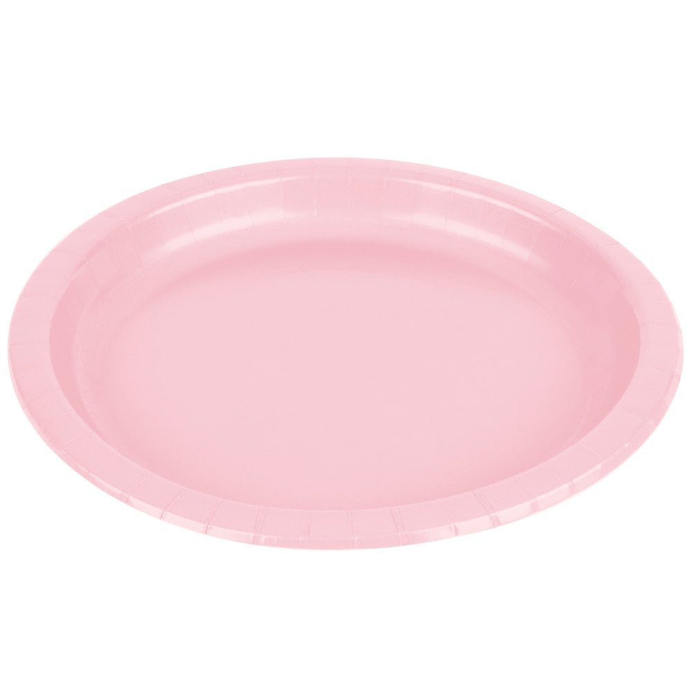Pale Pink Round Plates, 7" (20-Pack) - Elegant & Sturdy Paper Plates, Perfect for Parties & Celebrations
