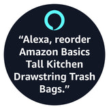 Amazon Basics Tall Kitchen Drawstring Trash Bags, Sturdy and Tear Resistant, 13 Gallon, Unscented, 120 Count