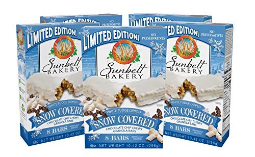 Sunbelt Bakery Snow Covered Chocolate Chip Chewy Granola Bars, Chocolate, 8 Bars (Pack of 5)