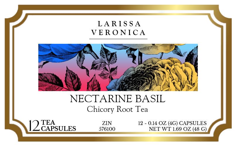 Nectarine Basil Chicory Root Tea (Single Serve K-Cup Pods) (12 pods, ZIN: 576100) - 3 Pack