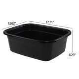Taysisiter 18 Quart Plastic Rectangular Dish Pan, Black Washing Basin, 2 Packs