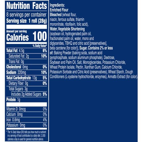 Pillsbury Crescent Rolls, Original Refrigerated Canned Pastry Dough, 8 Rolls, 8 oz