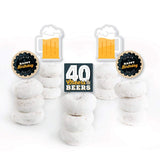 Big Dot of Happiness Cheers and Beers to 40 Years - Dessert Cupcake Toppers - 40th Birthday Party Clear Treat Picks - Set of 24
