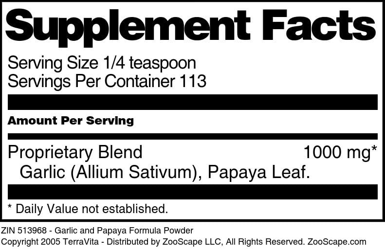 Garlic and Papaya Formula Powder (4 oz, ZIN: 513968) - 3 Pack
