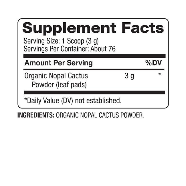 BareOrganics Nopal Cactus Powder - Organic Prickly Pear Cactus, Vegan, Non-GMO, Gluten-Free Superfood - Energy, Digestion & Immunity Support, 8 Oz