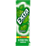 EXTRA Spearmint Sugar Free Chewing Gum, 3 Pack Bulk Gum (45 Sticks Total), Long-Lasting Fresh Breath, Individually Wrapped