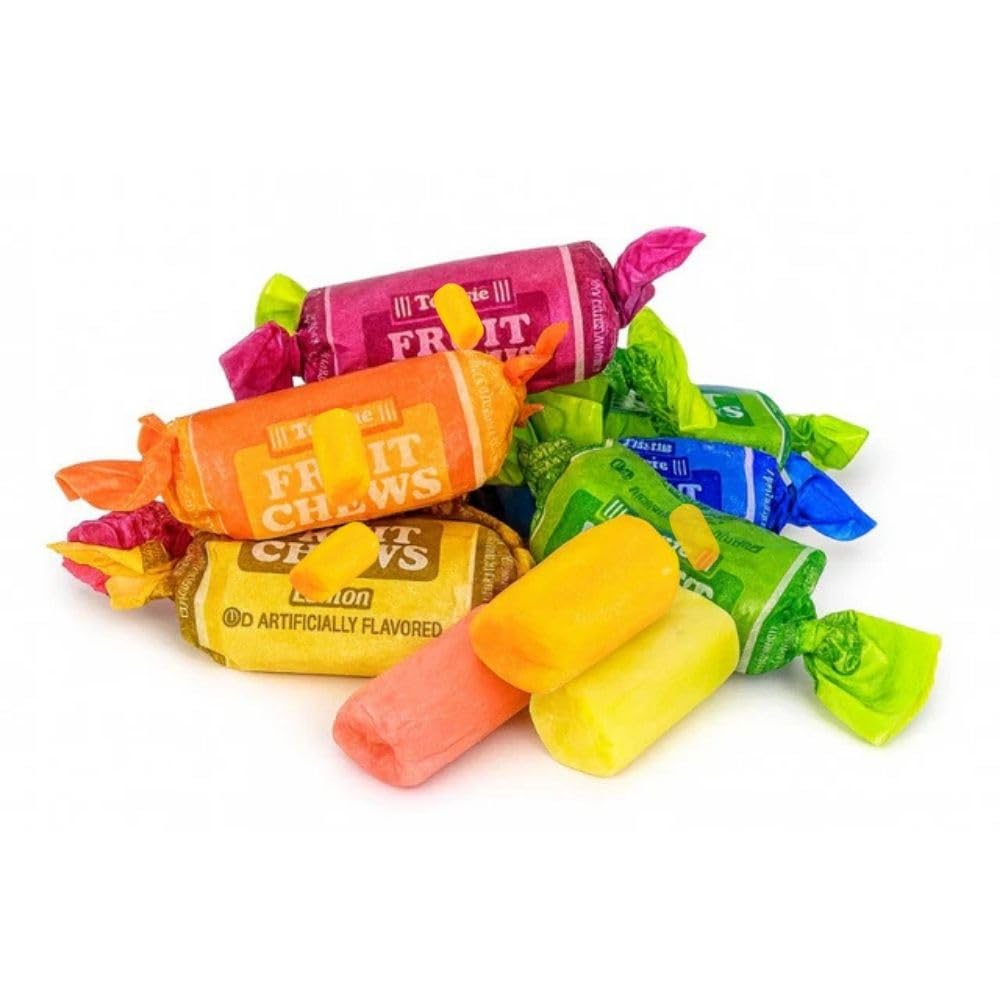 Assorted Fruit Flavored Chewy Candy Roll Pieces Individually Wrapped Bulk Bag - 5 lb (Approx. 400 pieces)