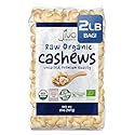 Organic Raw Cashews 2 LB Bag, Gluten-Free, Non-GMO, Vegan, Whole Raw Nuts, Unsalted, Unroasted, Crunchy & Healthy Snack, For Baking & Cooking by Jiva