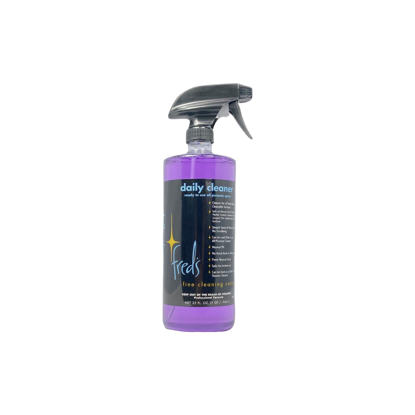 Fred's Daily Cleaner - Multi-Surface, Natural Stone Safe, Neutral pH, Streak-Free Counter Cleaner 32 Ounce Spray