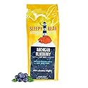 Sleepy Bear Michigan Blueberry Ground Coffee - Flavored Light Roast Arabica Fruit-Flavored Coffee with Real Blueberry Taste No Sugar Added 16oz