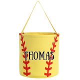 Softball Easter Basket - Personalized Sports Easter Basket, Custom Name Canvas Softball Basket for Easter Halloween, Personalized Gift for Softball