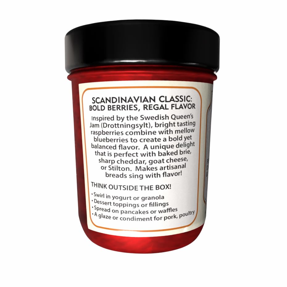 Cornaby’s Berry & Blue Jam, Raspberry and Blueberry Fruit Spread, Made with Real Fruit, Small Batch, 8.75 oz Jar