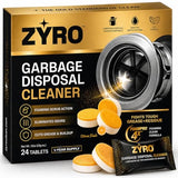 Garbage Disposal Cleaner and Deodorizer | 24 Pack | Kitchen Sink Cleaner Tablets | Eliminates Odor | Fights Grease & Buildup | Foaming Scrub Action |