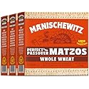 Manischewitz Unsalted Whole Wheat Matzo, 10 oz (3 Pack) Thin, Crisp & Delicious | Certified Kosher - Including Passover | Just 2 Ingredients!